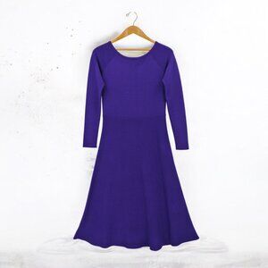 Ann Taylor Long‎ Sleeve Boat Neck Purple Dress Worn Once